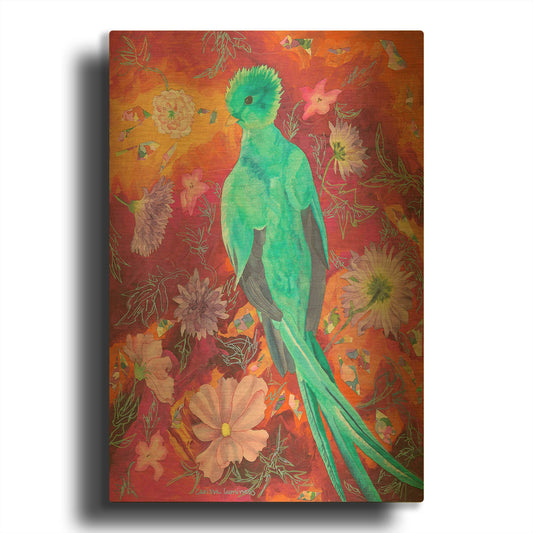 'Quetzecal' By Carissa Luminess Gold Metal Wall Art