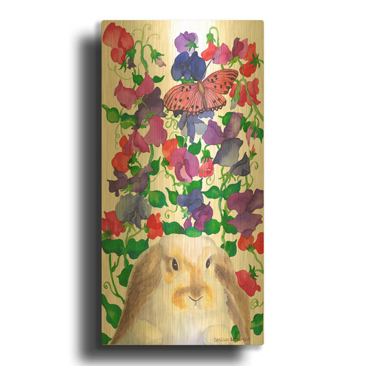 'Bunny Love' By Carissa Luminess Gold Metal Wall Art