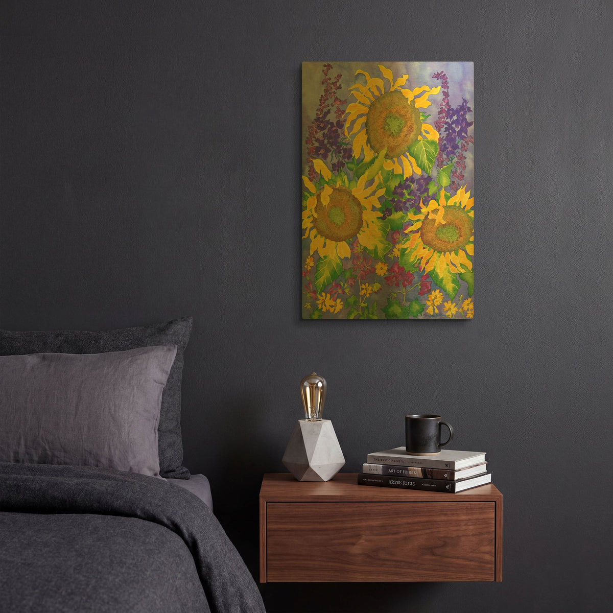 'Sunflower Power' By Carissa Luminess Gold Metal Wall Art