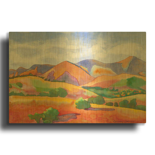 'Golden Hills' By Carissa Luminess Gold Metal Wall Art