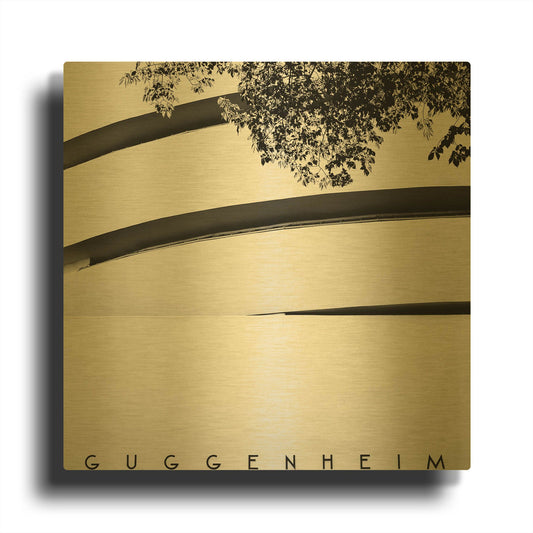 'NYC Guggenheim' By Nina Papiorek Gold Metal Wall Art