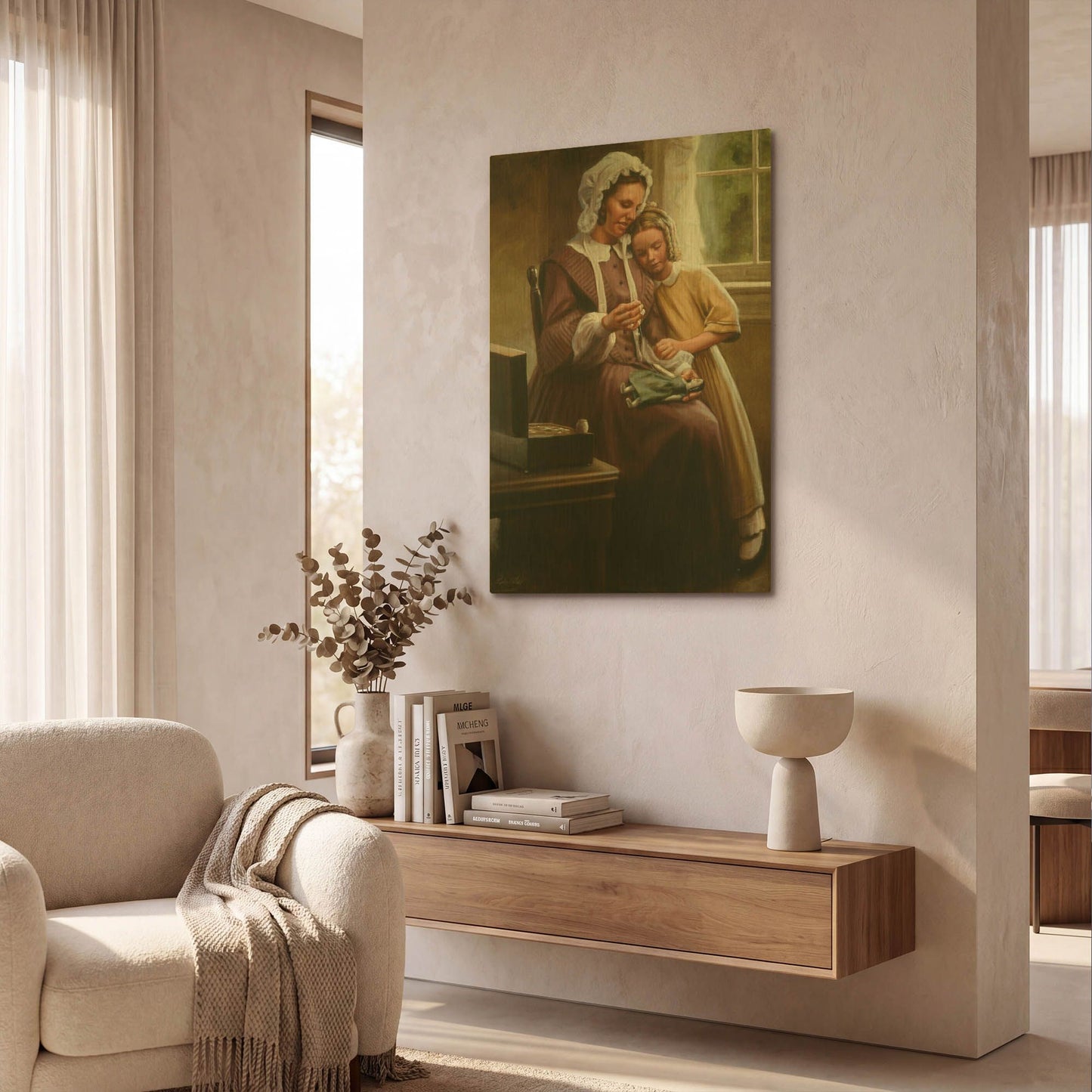 'A Stitch In Time' By David Lindsley Gold Metal Wall Art