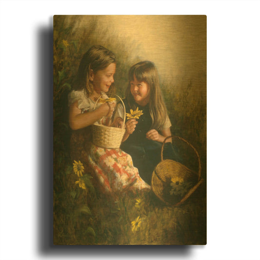 'Flowers Of Summer' By David Lindsley Gold Metal Wall Art