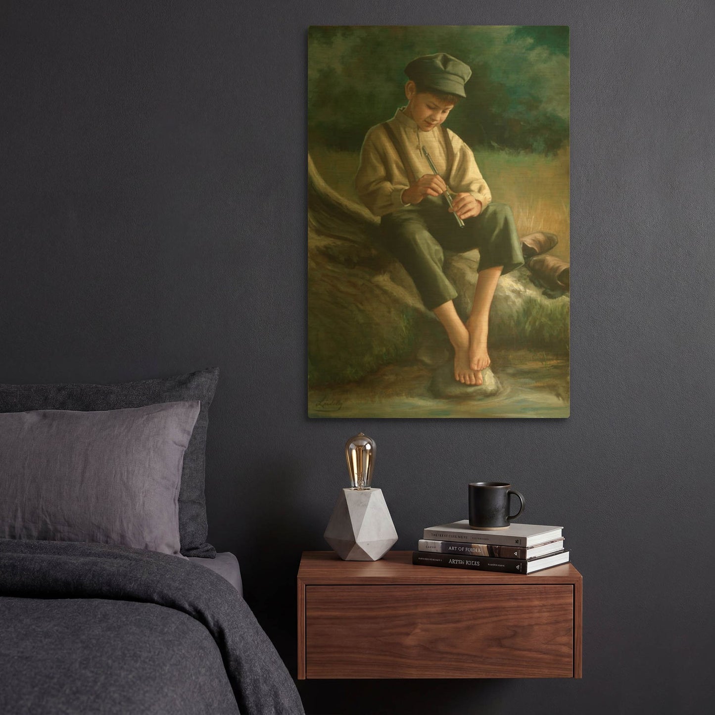 'Penny Whistle' By David Lindsley Gold Metal Wall Art