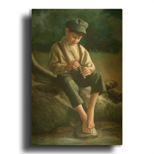 'Penny Whistle' By David Lindsley Gold Metal Wall Art