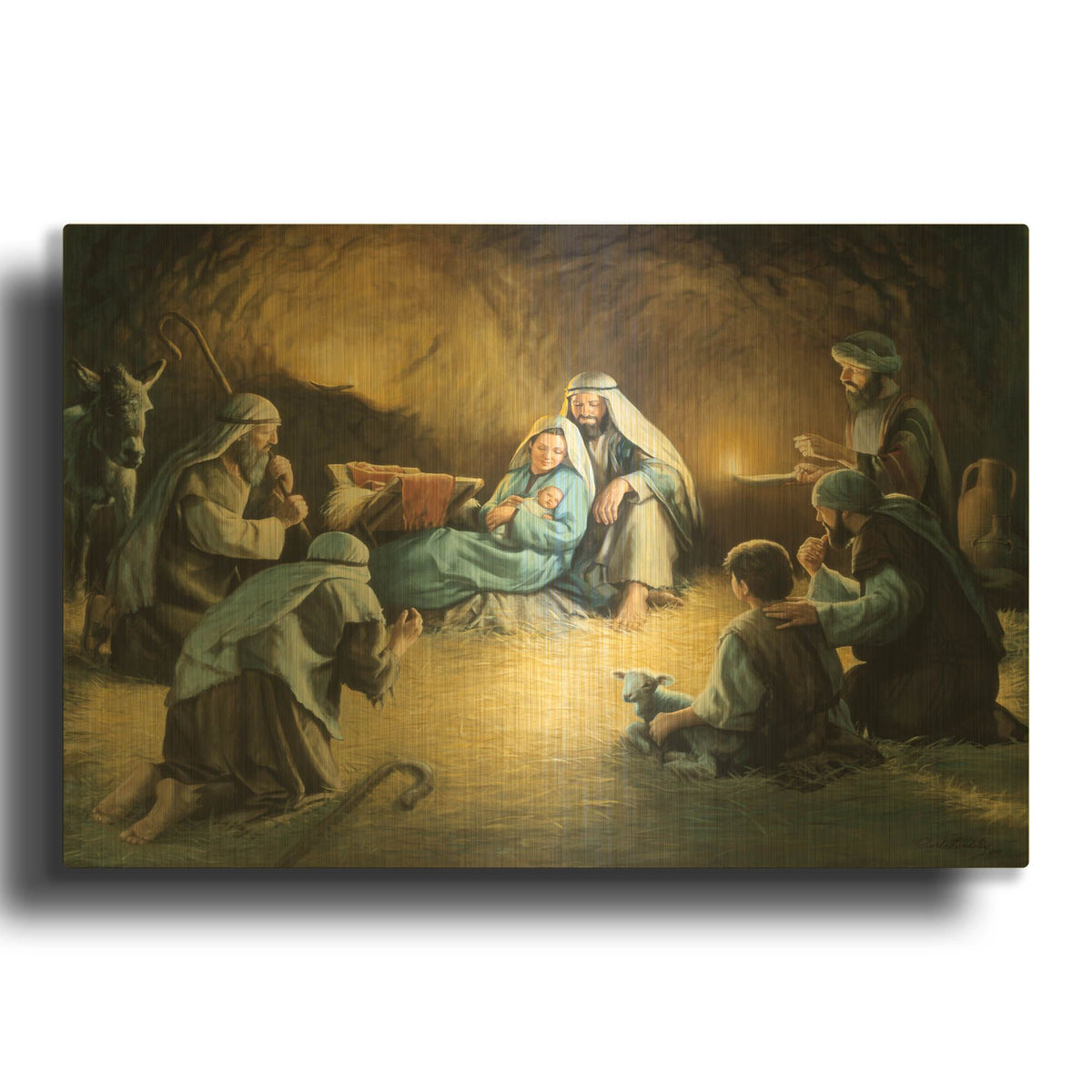 'Nativity' By David Lindsley Gold Metal Wall Art