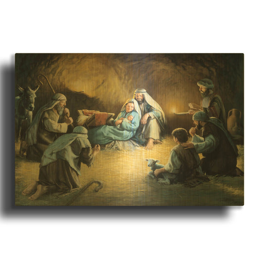 'Nativity' By David Lindsley Gold Metal Wall Art