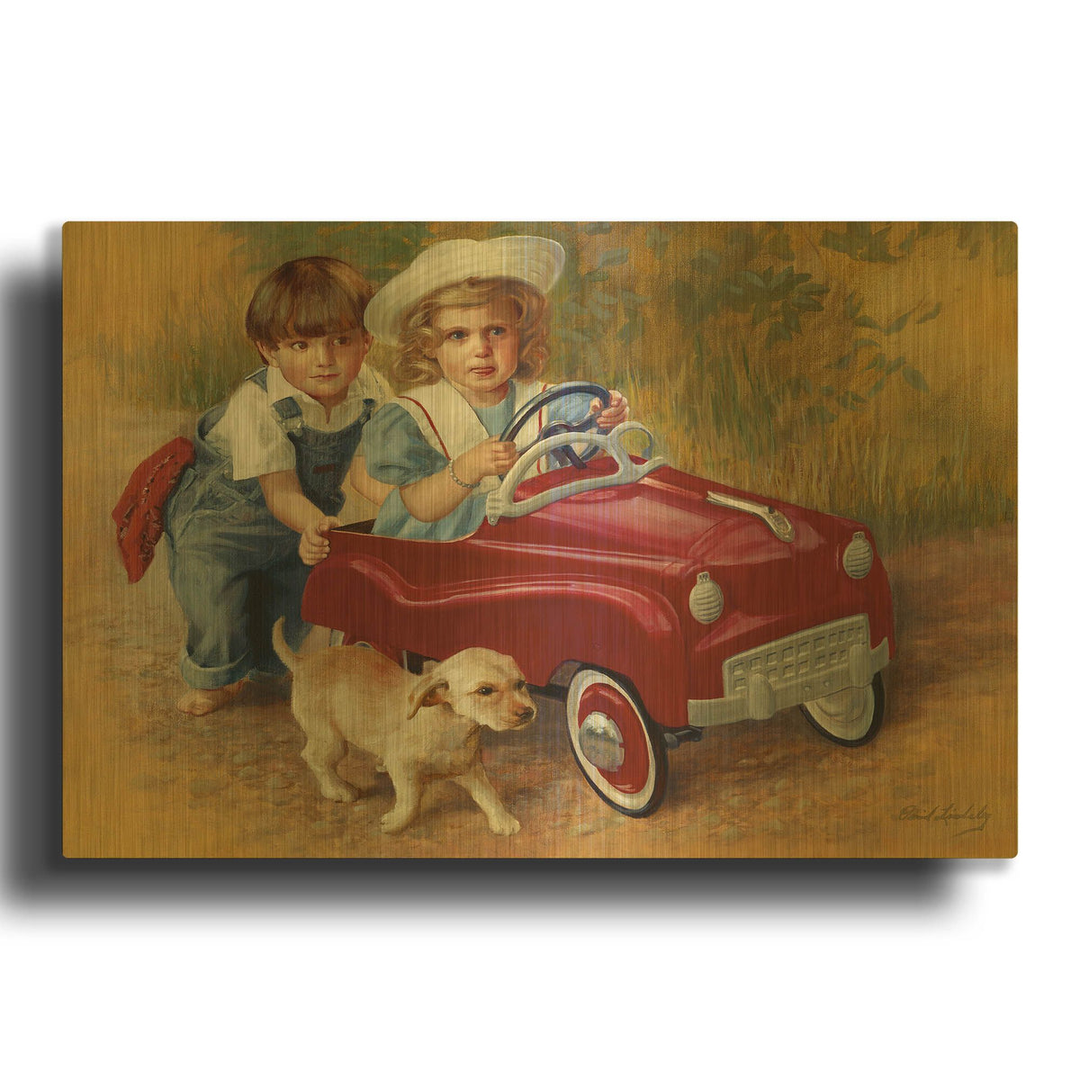 '1951 Murray Champion Dipside' By David Lindsley Gold Metal Wall Art