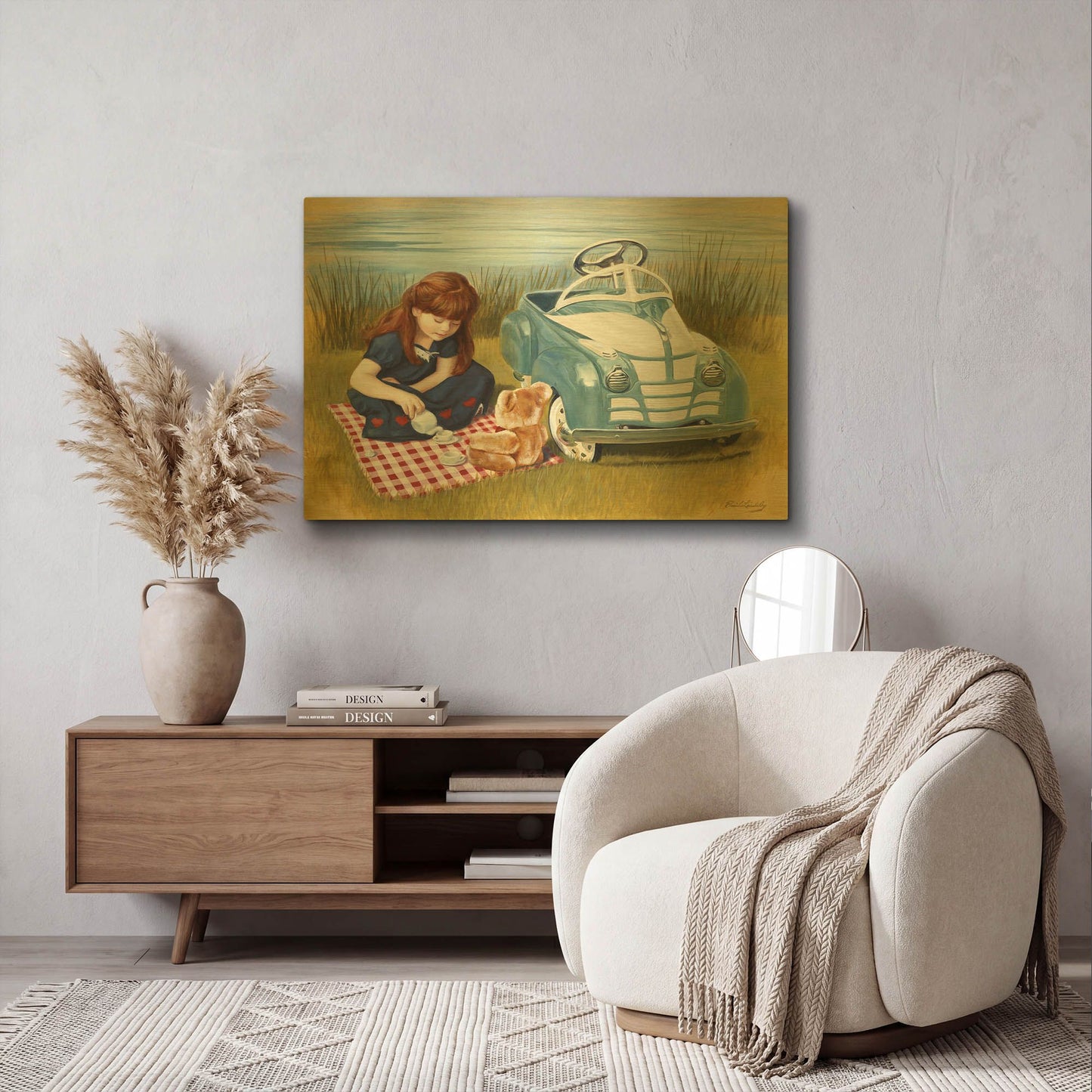 '1938 Steelcraft Oldsmobile' By David Lindsley Gold Metal Wall Art