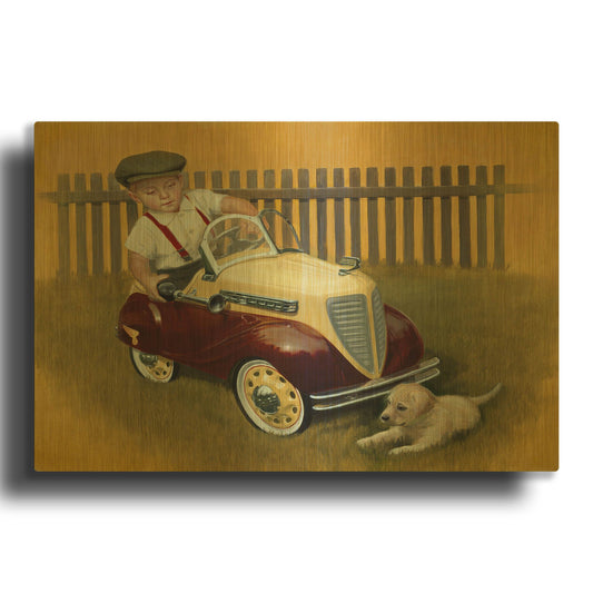 '1937 Steelcraft Dodge' By David Lindsley Gold Metal Wall Art
