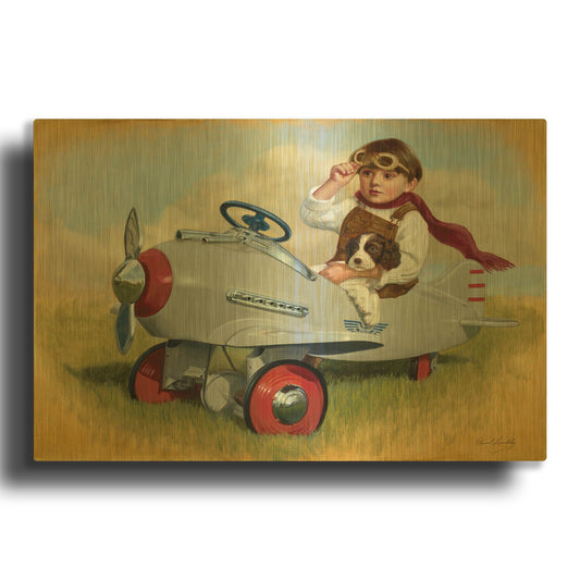 '1941 Steelcraft Pursuit Plane' By David Lindsley Gold Metal Wall Art