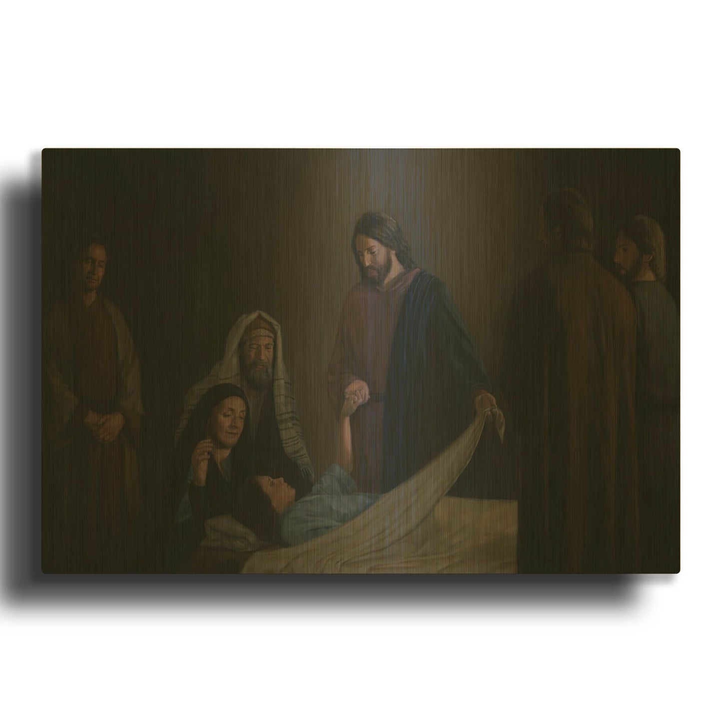 'Jesus Raising The Daughter Of Jairus' By David Lindsley Gold Metal Wall Art