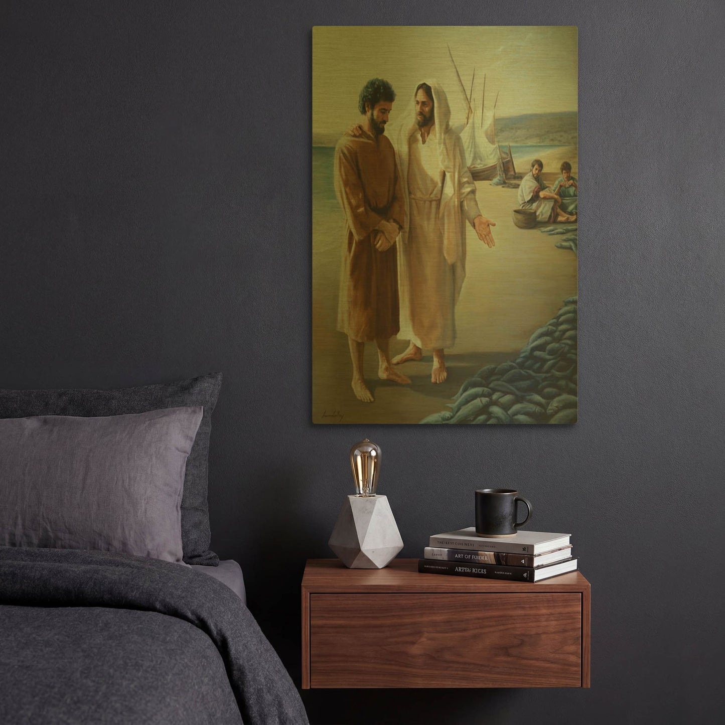 'Lovest Thou Me, More Than Thee' By David Lindsley Gold Metal Wall Art