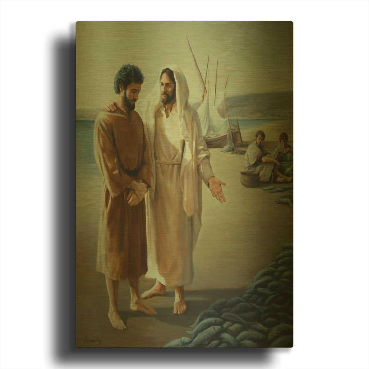 'Lovest Thou Me, More Than Thee' By David Lindsley Gold Metal Wall Art