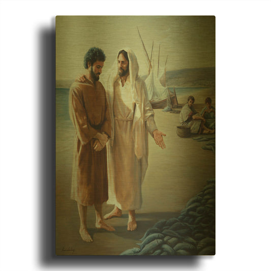 'Lovest Thou Me, More Than Thee' By David Lindsley Gold Metal Wall Art