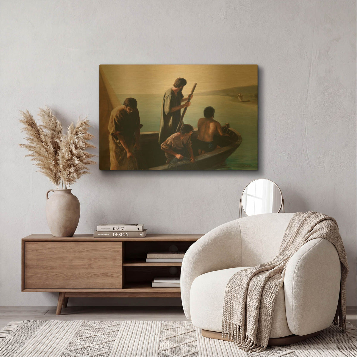 'Christ Calling To Disciples' By David Lindsley Gold Metal Wall Art