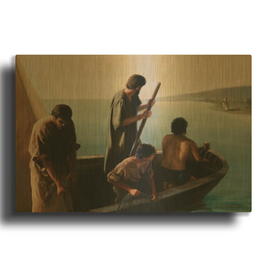 'Christ Calling To Disciples' By David Lindsley Gold Metal Wall Art
