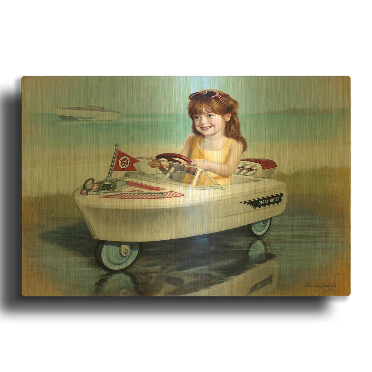 '1968 Murray Jolly Rodger' By David Lindsley Gold Metal Wall Art
