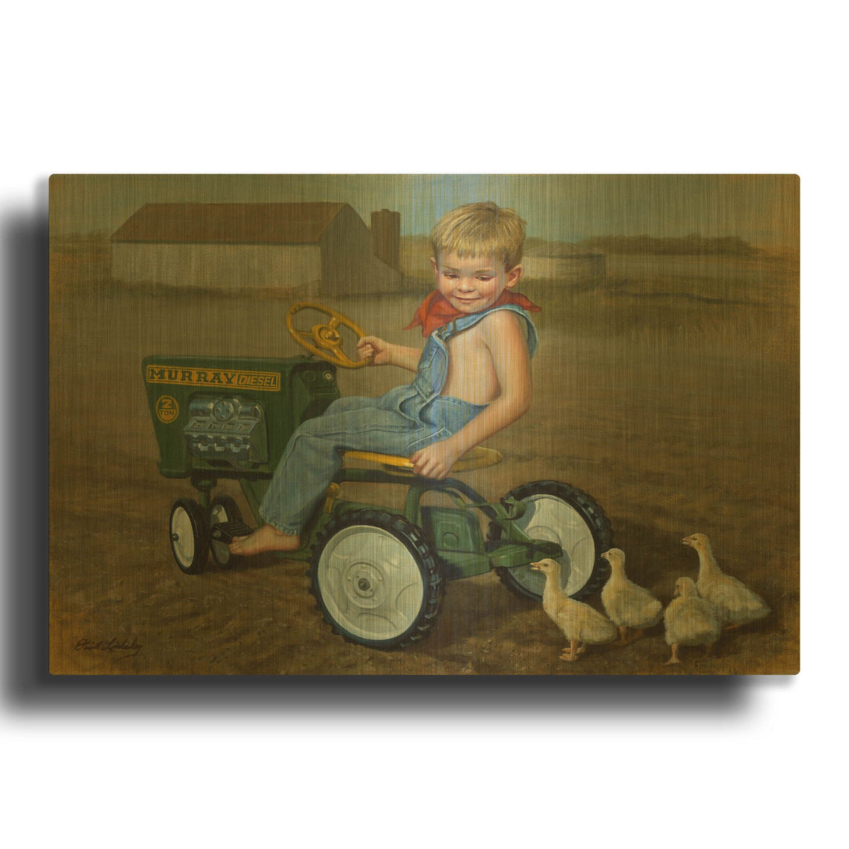 'Murray Diesel Tractor' By David Lindsley Gold Metal Wall Art