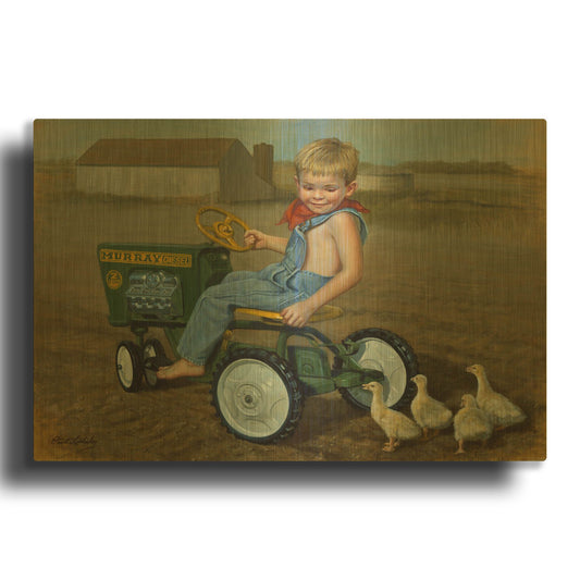 'Murray Diesel Tractor' By David Lindsley Gold Metal Wall Art