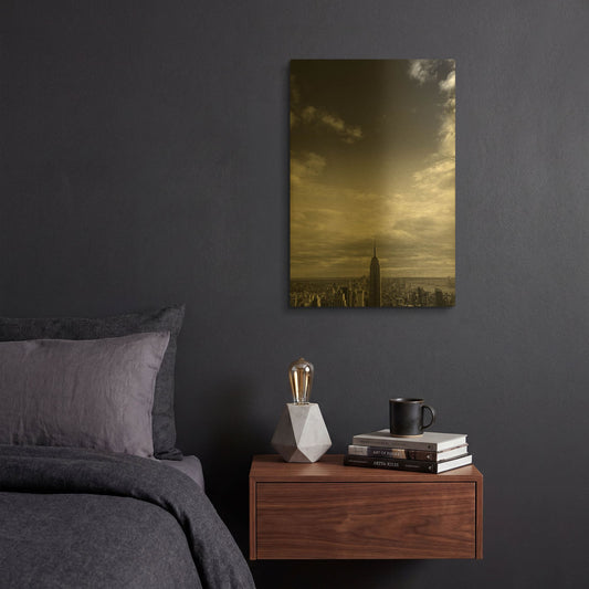'NYC Manhattan Sky' By Nina Papiorek Gold Metal Wall Art