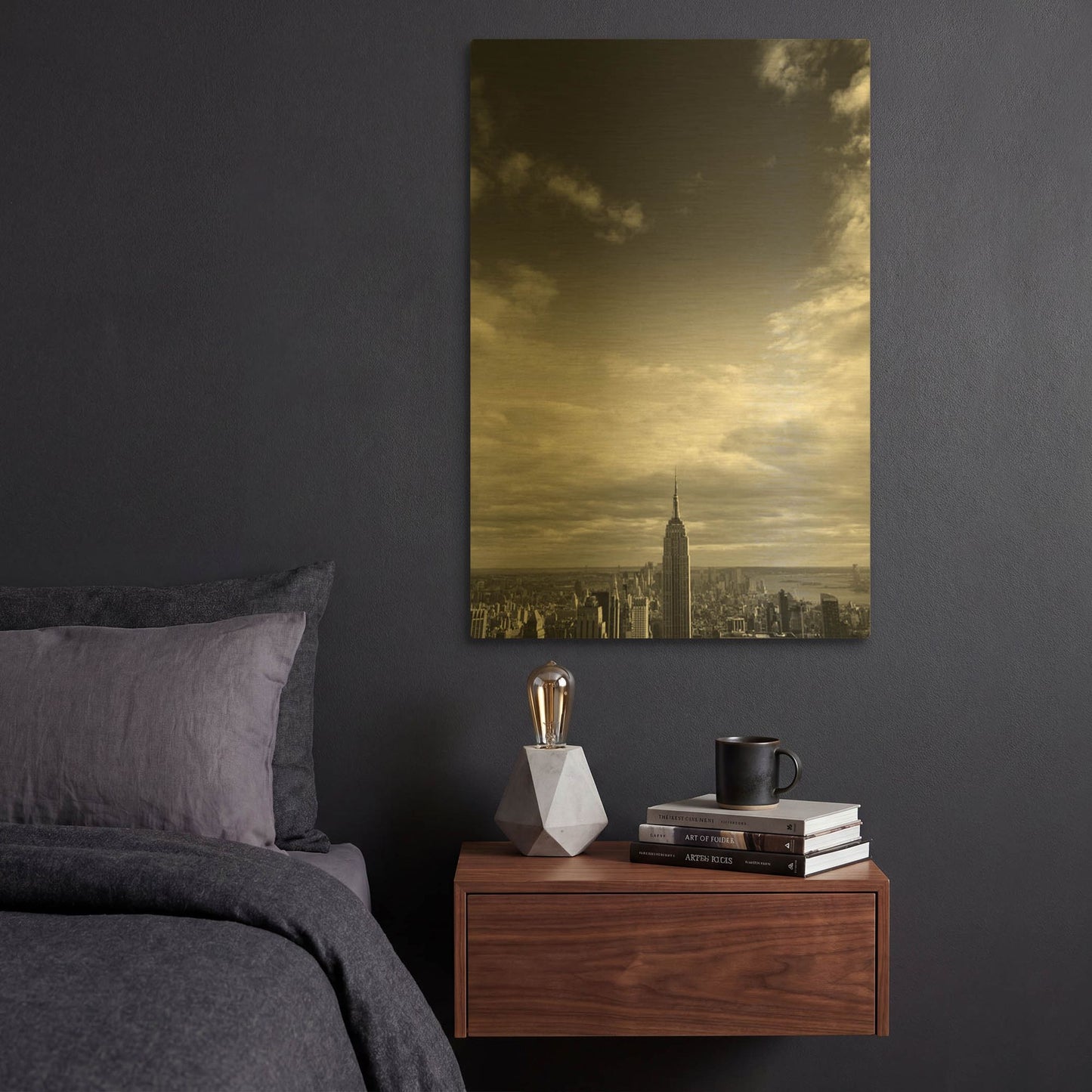 'NYC Manhattan Sky' By Nina Papiorek Gold Metal Wall Art