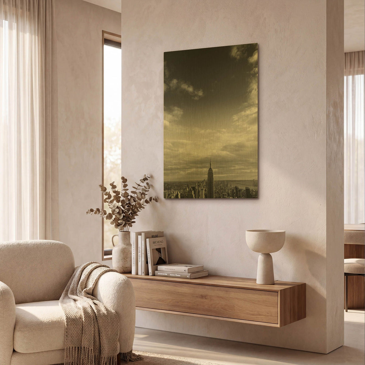 'NYC Manhattan Sky' By Nina Papiorek Gold Metal Wall Art