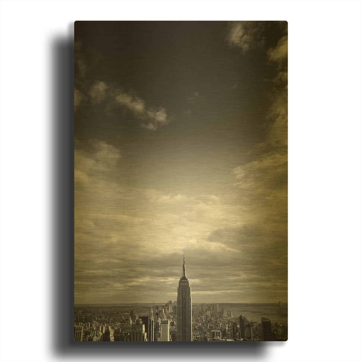 'NYC Manhattan Sky' By Nina Papiorek Gold Metal Wall Art