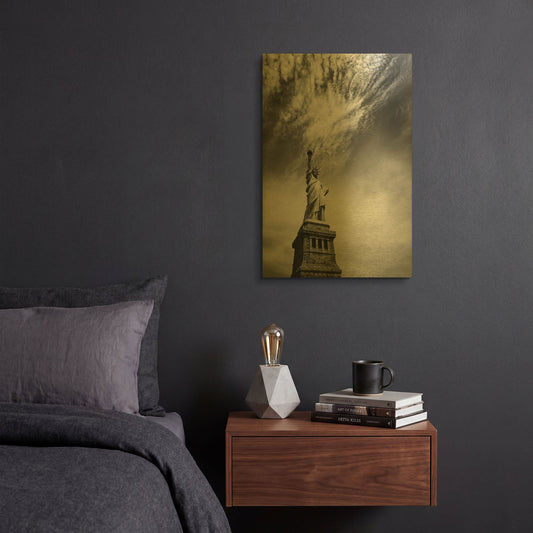 'NYC Miss Liberty' By Nina Papiorek Gold Metal Wall Art