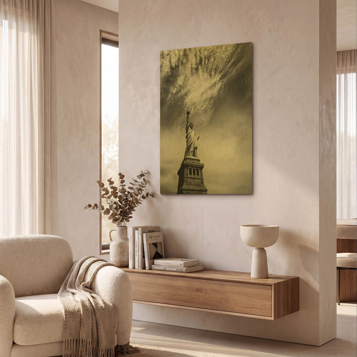'NYC Miss Liberty' By Nina Papiorek Gold Metal Wall Art
