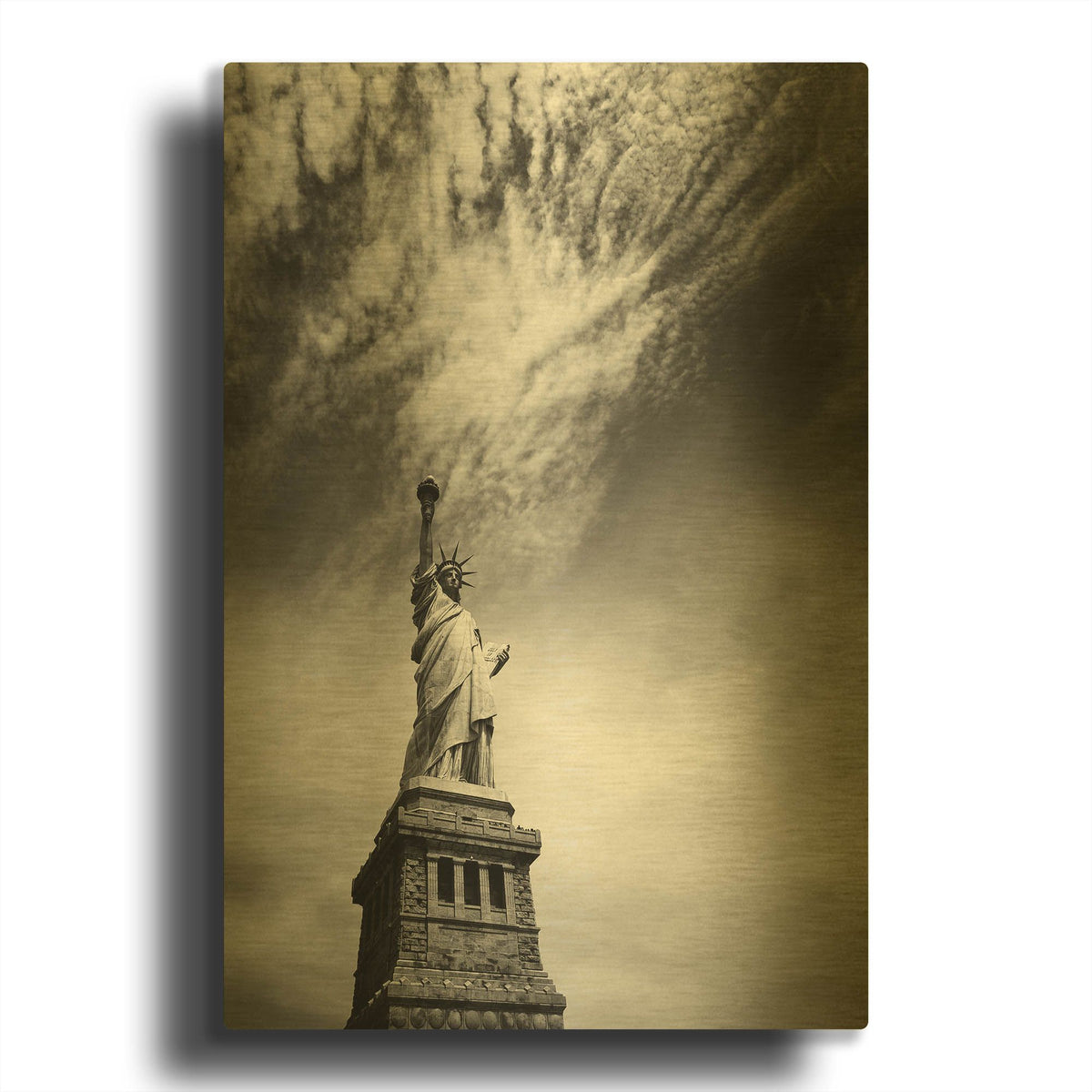 'NYC Miss Liberty' By Nina Papiorek Gold Metal Wall Art