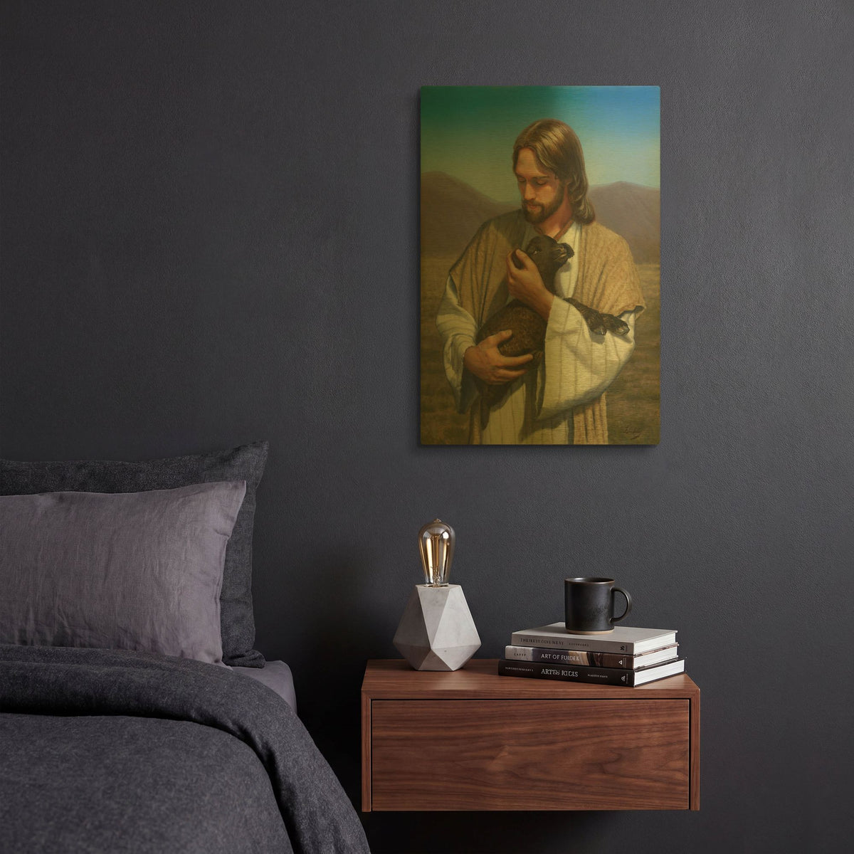 'The Lost Lamb' By David Lindsley Gold Metal Wall Art