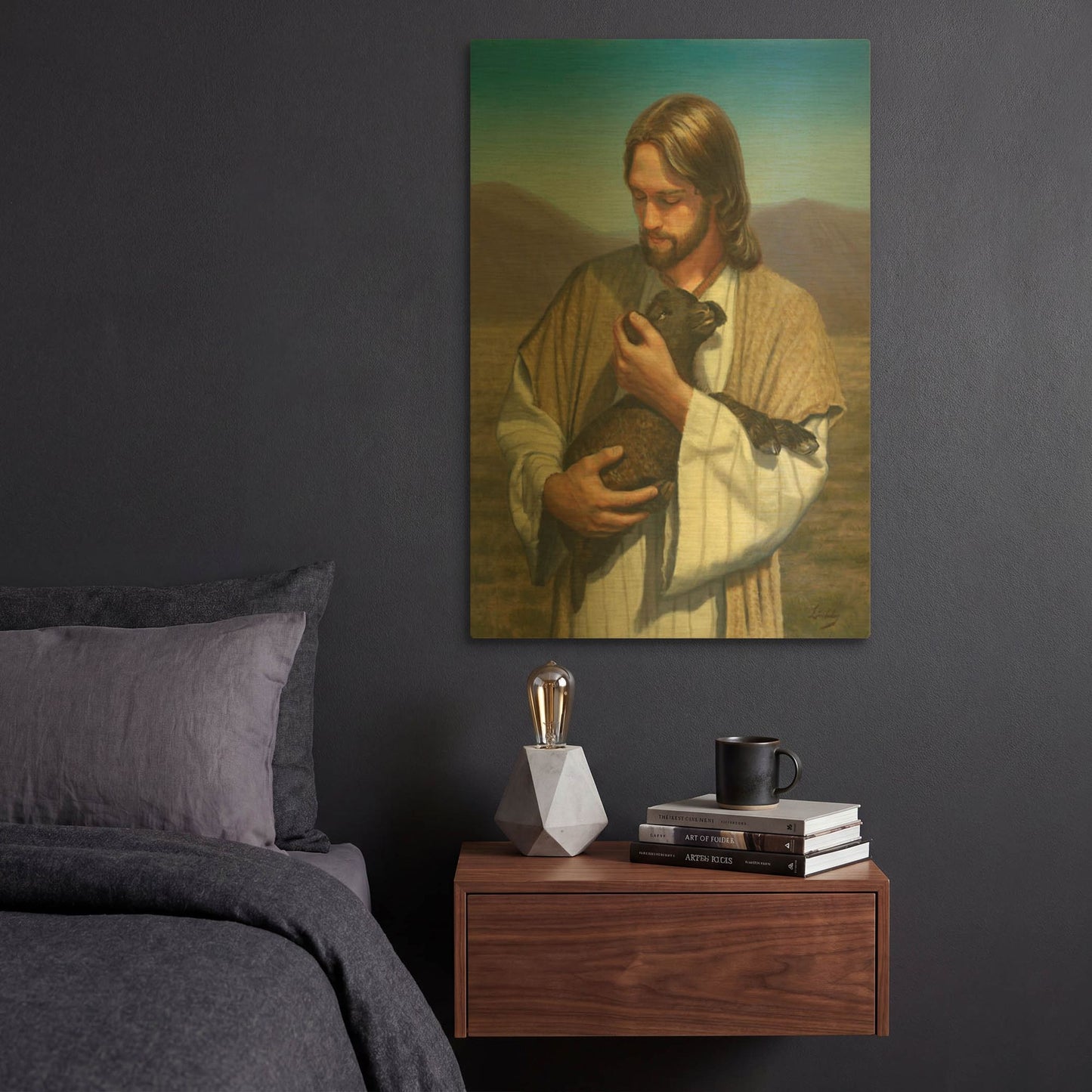 'The Lost Lamb' By David Lindsley Gold Metal Wall Art