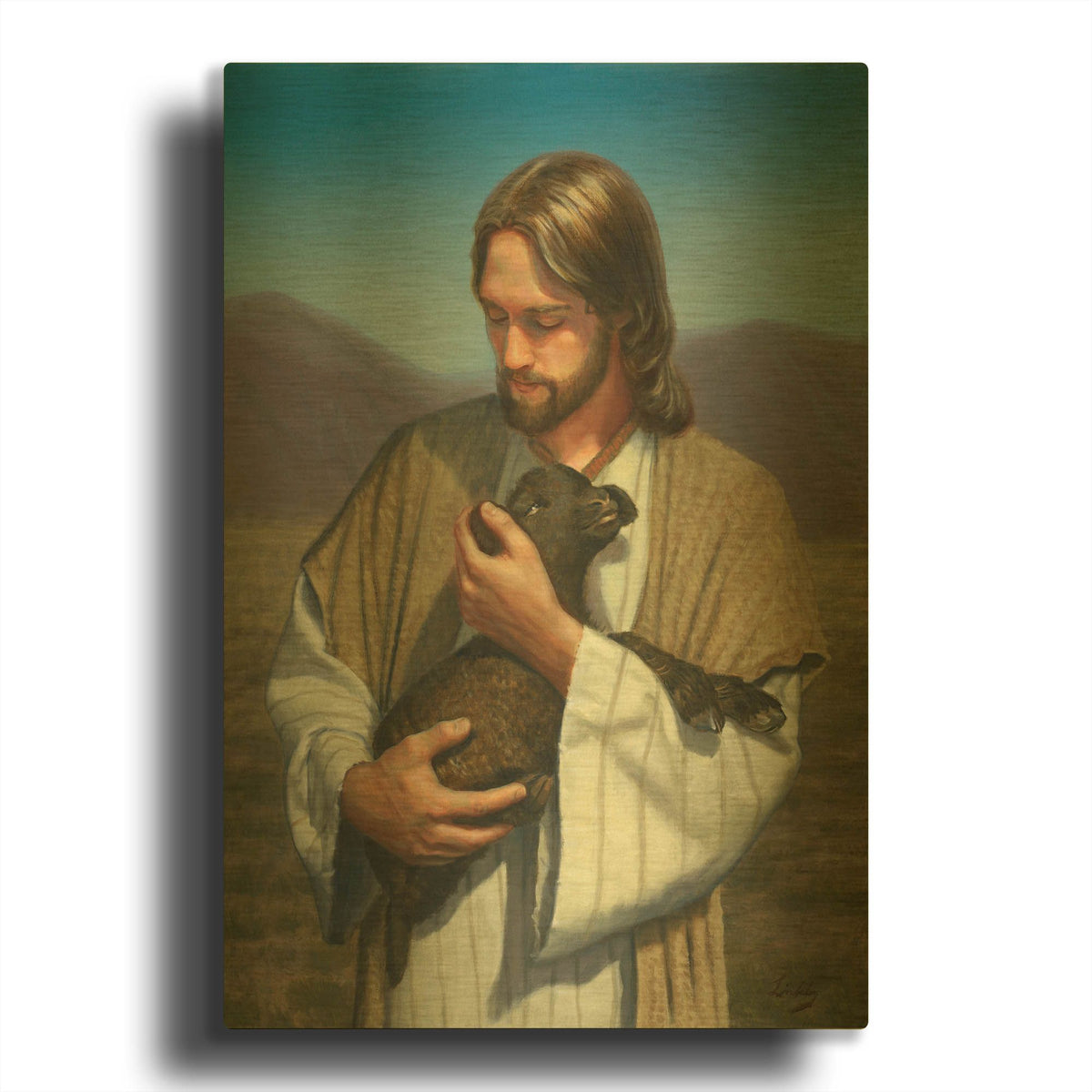 'The Lost Lamb' By David Lindsley Gold Metal Wall Art