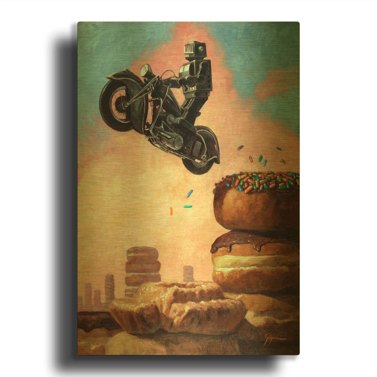 'Dark Rider Again' By Eric Joyner Gold Metal Wall Art