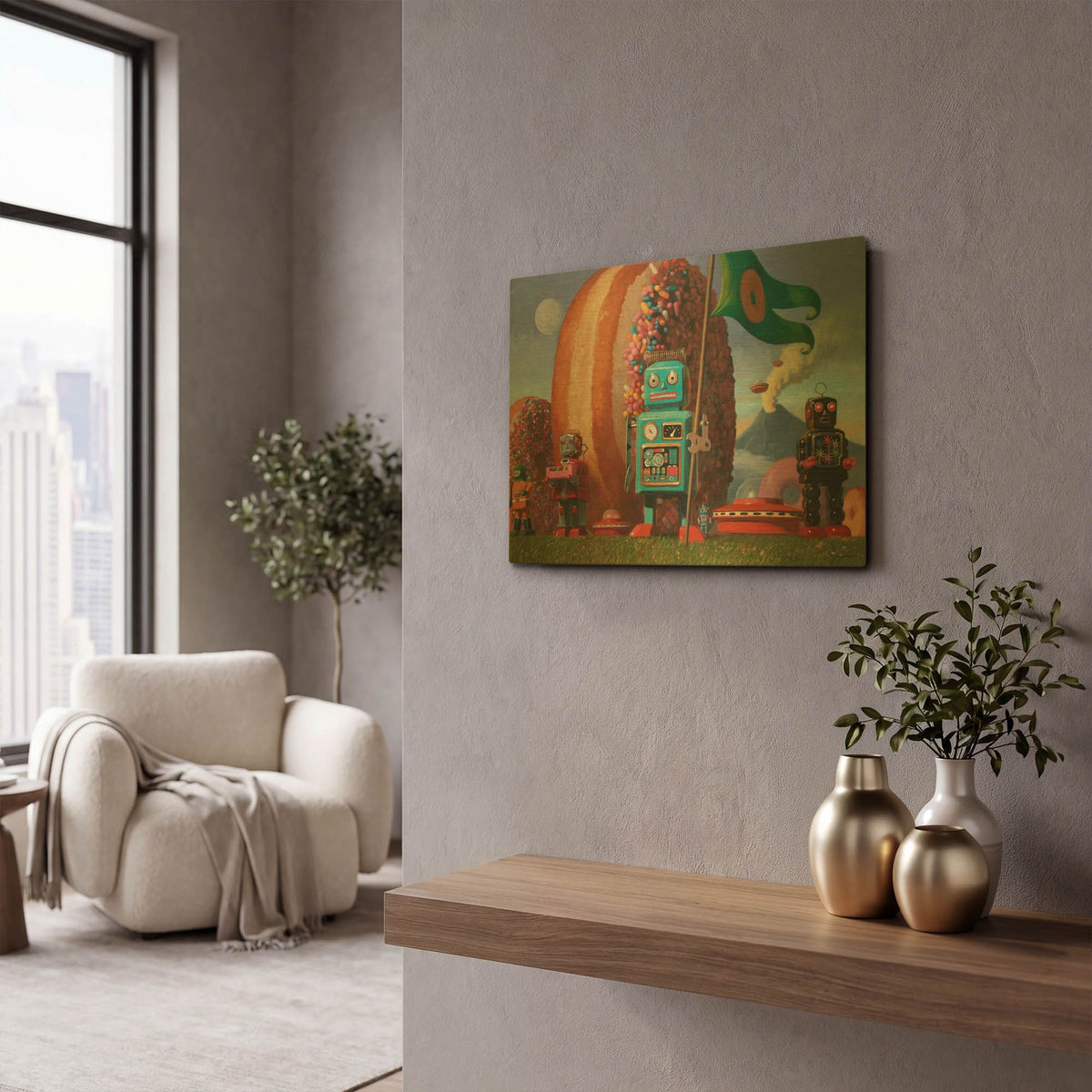 'Landing Party 7' By Eric Joyner Gold Metal Wall Art