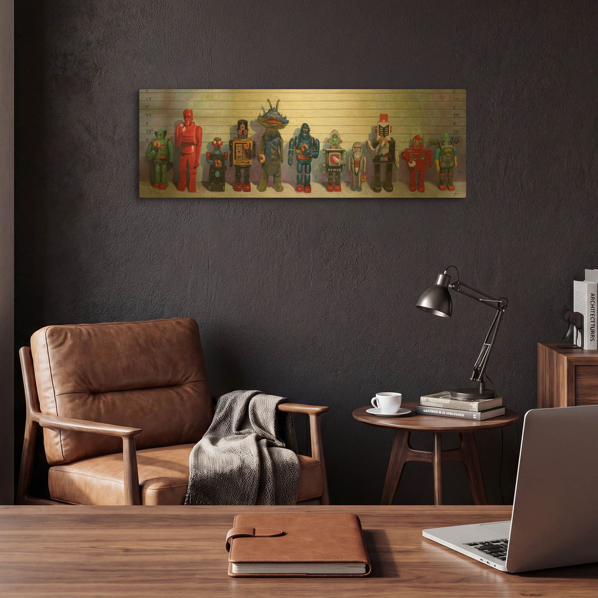 'Line-Up' By Eric Joyner Gold Metal Wall Art