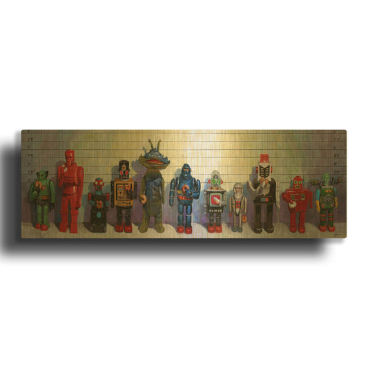 'Line-Up' By Eric Joyner Gold Metal Wall Art