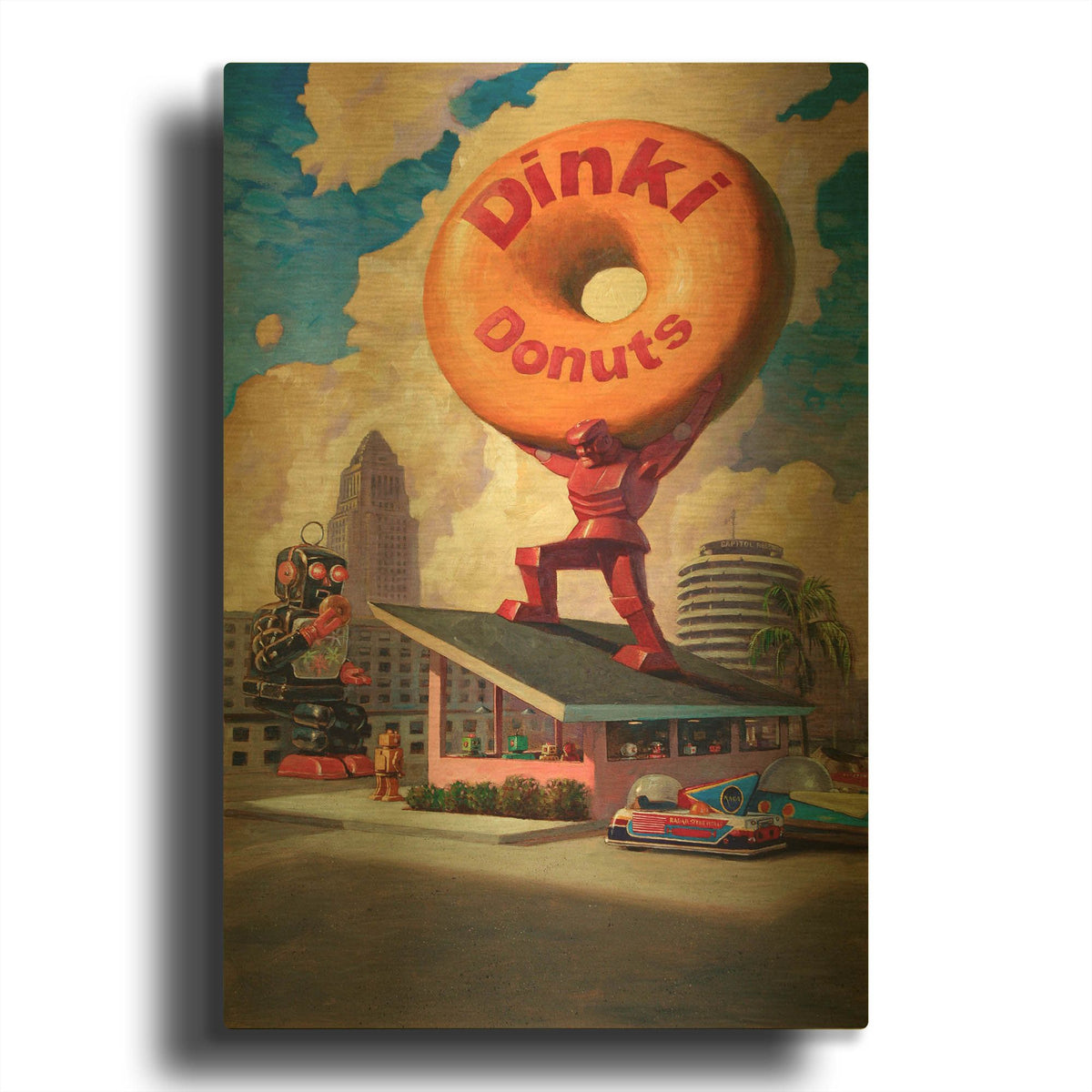 'Robo Atlas' By Eric Joyner Gold Metal Wall Art