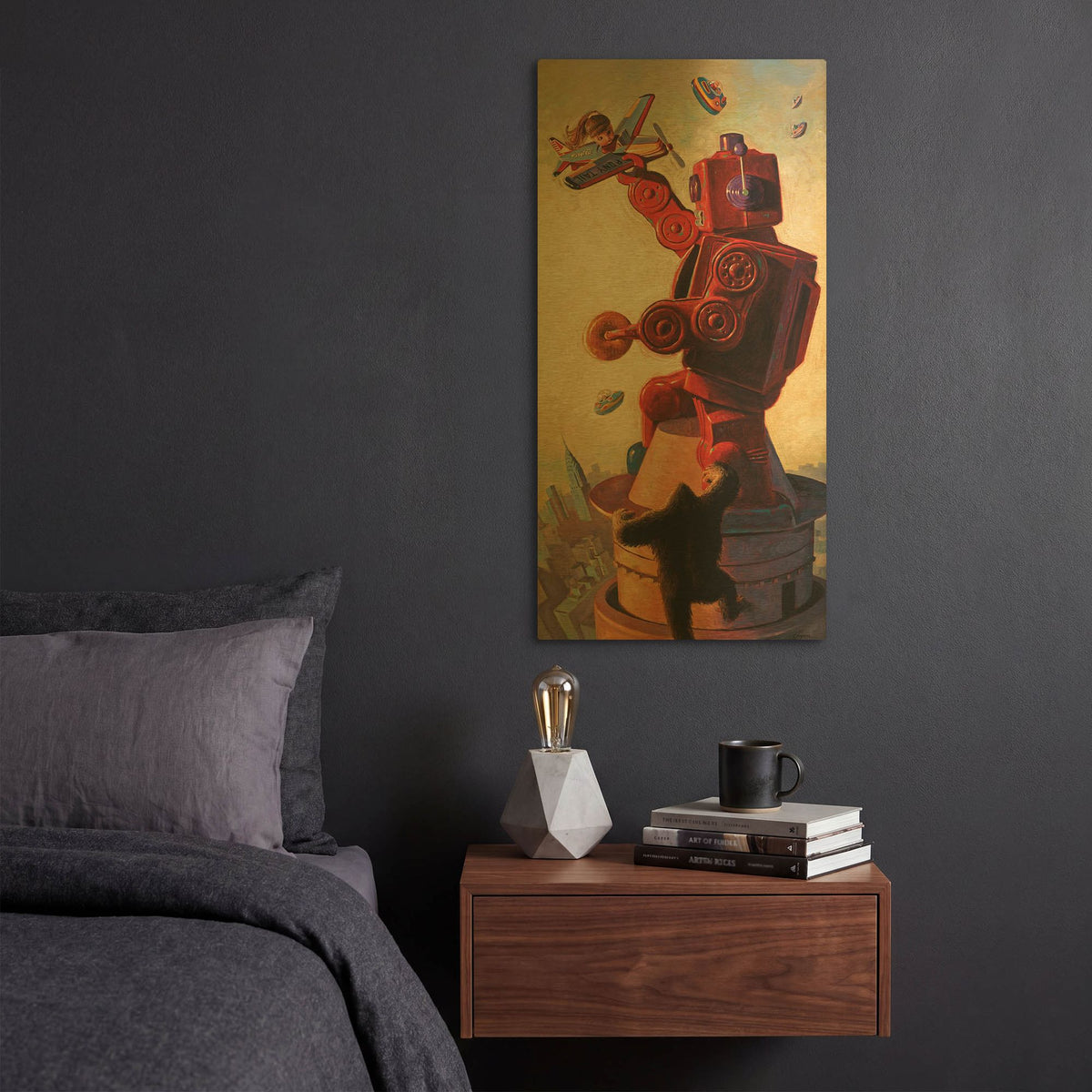 'Robo Kong' By Eric Joyner Gold Metal Wall Art