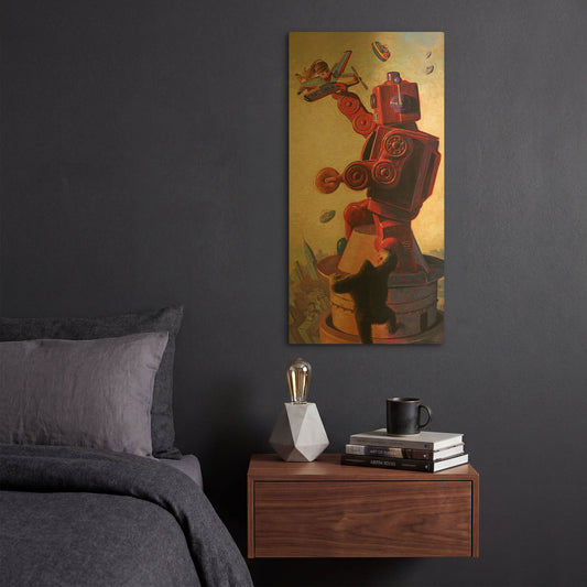 'Robo Kong' By Eric Joyner Gold Metal Wall Art