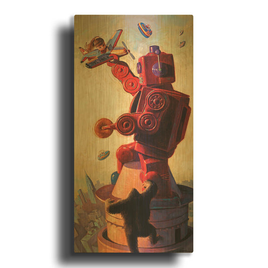'Robo Kong' By Eric Joyner Gold Metal Wall Art