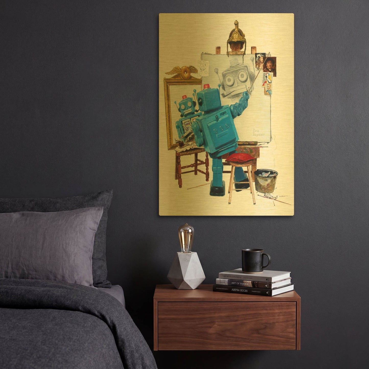 'Selfie' By Eric Joyner Gold Metal Wall Art
