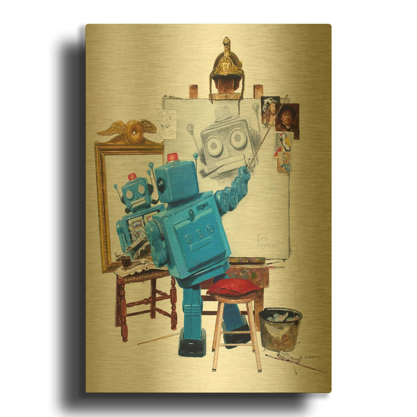 'Selfie' By Eric Joyner Gold Metal Wall Art