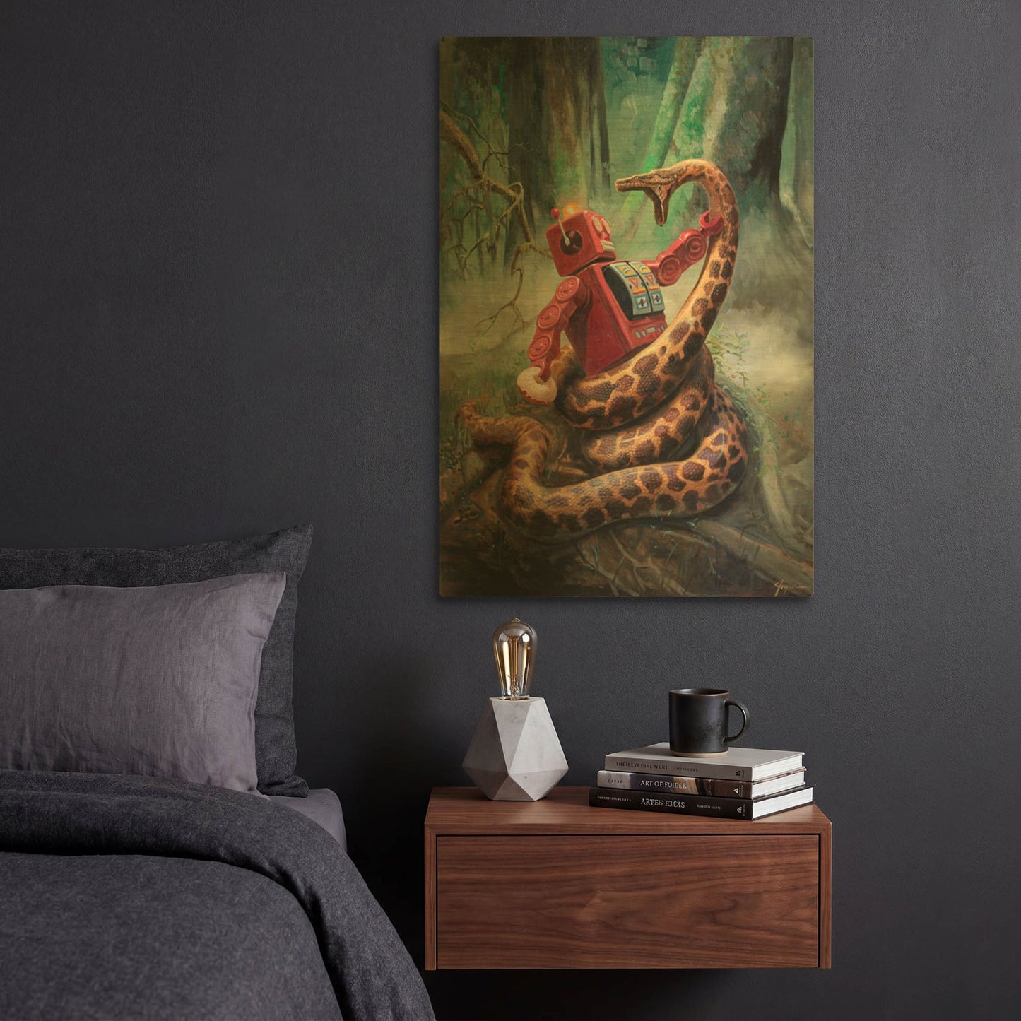 'Snakefight' By Eric Joyner Gold Metal Wall Art