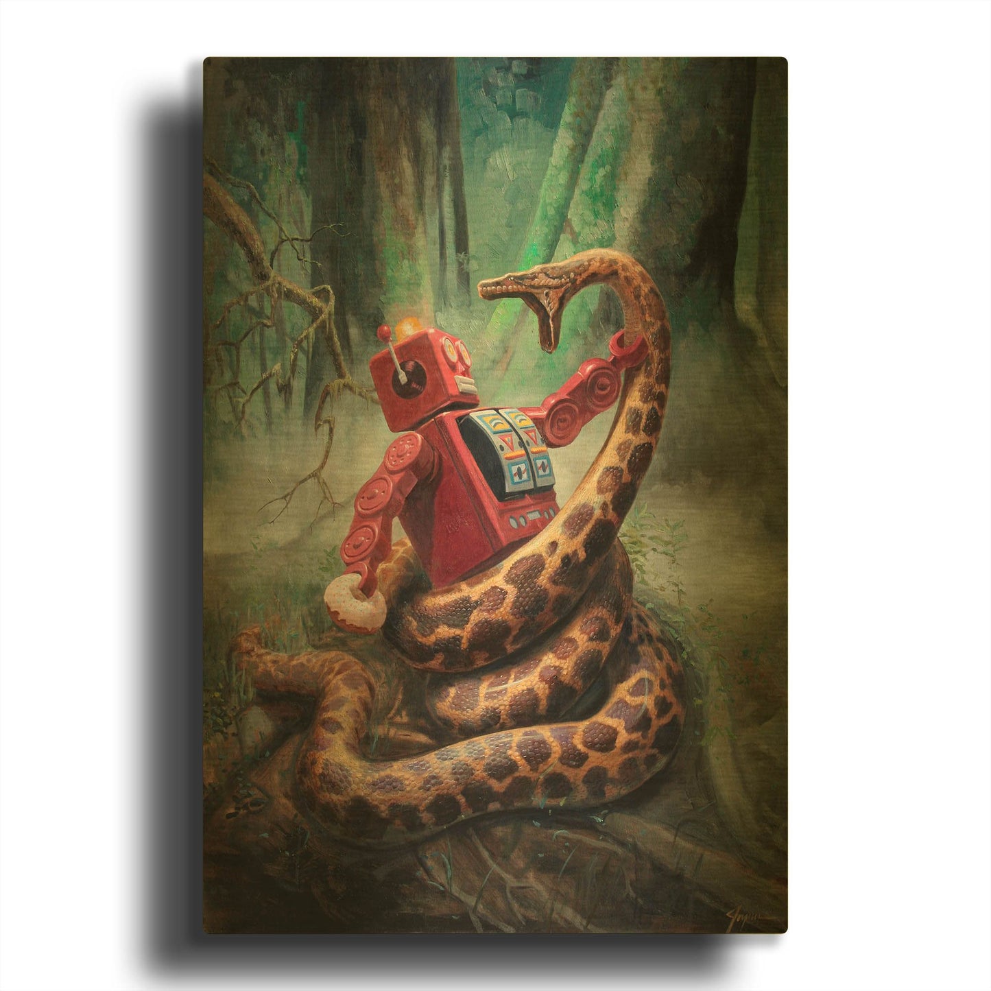 'Snakefight' By Eric Joyner Gold Metal Wall Art