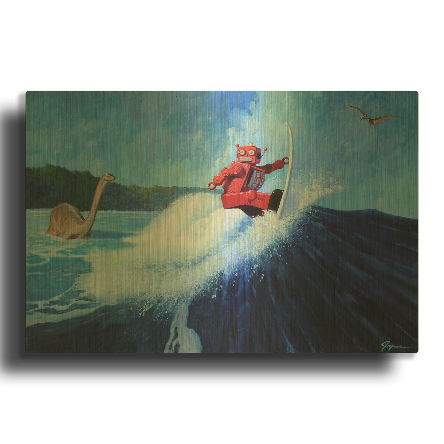'Surfer Joe' By Eric Joyner Gold Metal Wall Art