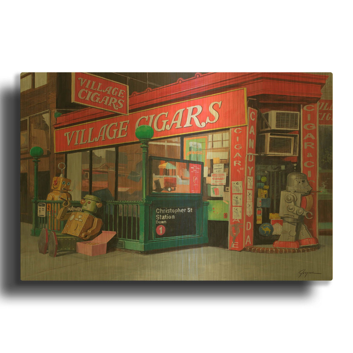 'The Connoisseurs 2' By Eric Joyner Gold Metal Wall Art