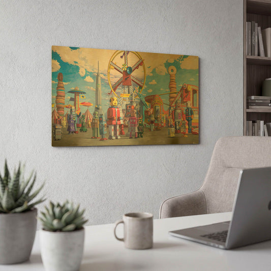 'Fairgrounds' By Eric Joyner Gold Metal Wall Art