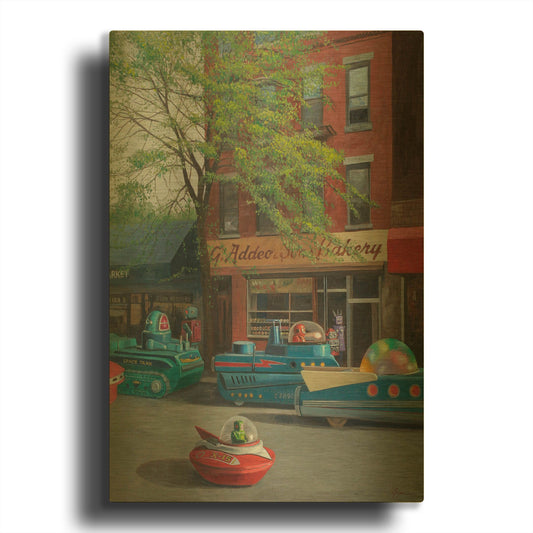 'Heavy Traffic 2' By Eric Joyner Gold Metal Wall Art